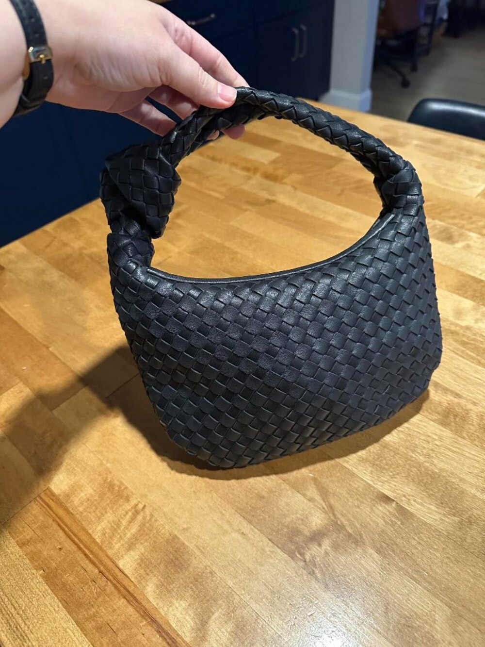 Quince Italian Leather Handwoven Mini Hobo Bag - Picture 2 of 4